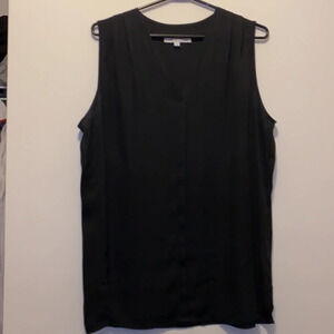 Cleo black sheer  feather sleeveless tunic blouse